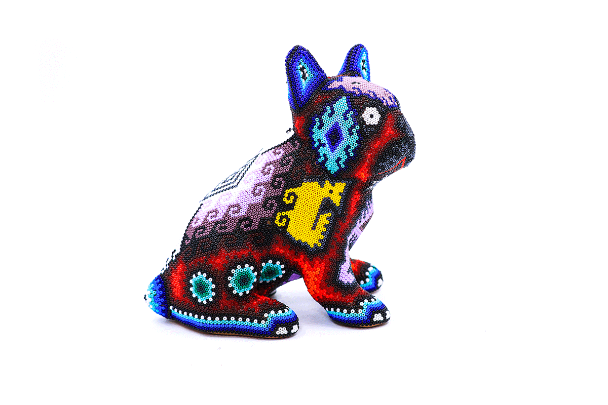 French Bulldog - Obra de Arte Huichol