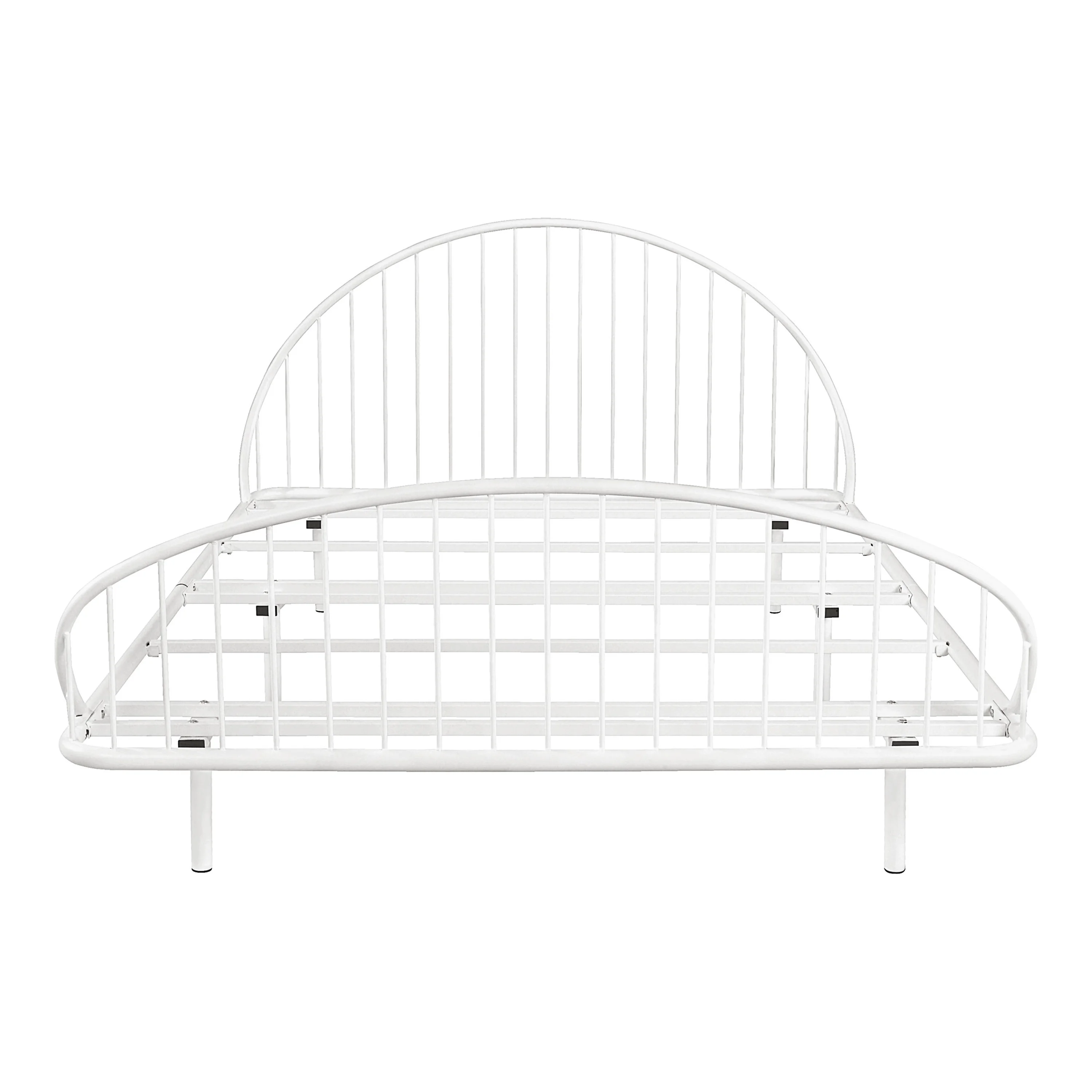 Furniture of America Arno Full Metal Panel Bed with Sand Power Coating, White