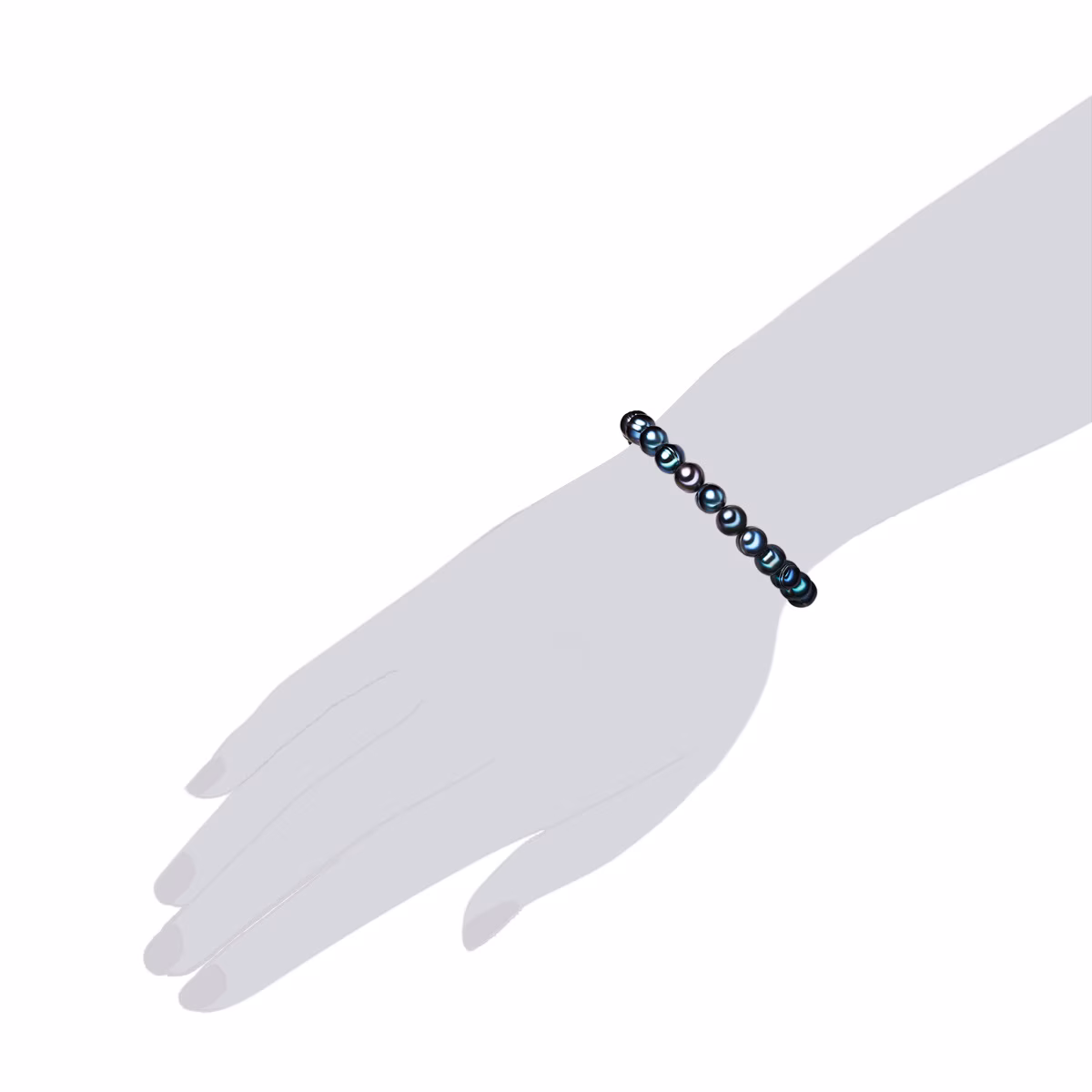 Perlen-Armband Süßwasser-Zuchtperle in Blau