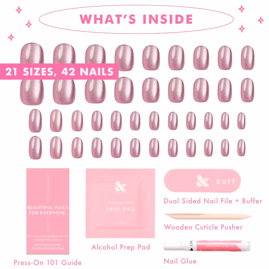 Olive & June  Instant Mani Press-On Nails World Lit Velvet