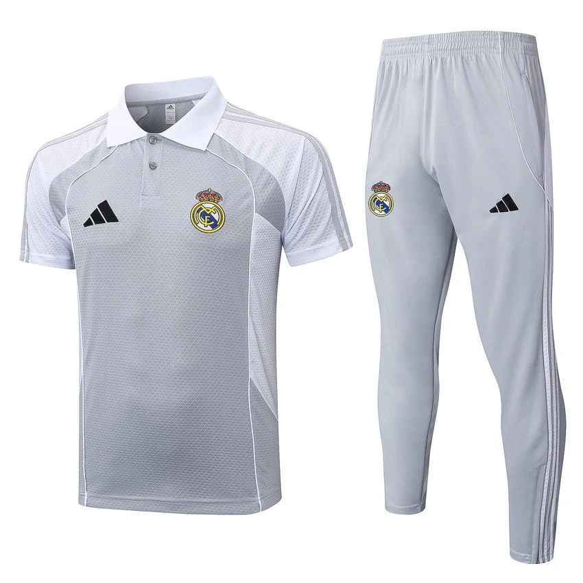 Real Madrid Polo Men 2025 2026 Grey White