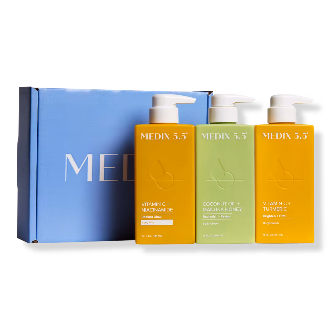 Medix 5.5  Nourish + Glow Gift Set | Vitamin C Body Wash, Vitamin C Body Cream, Coconut Body Cream