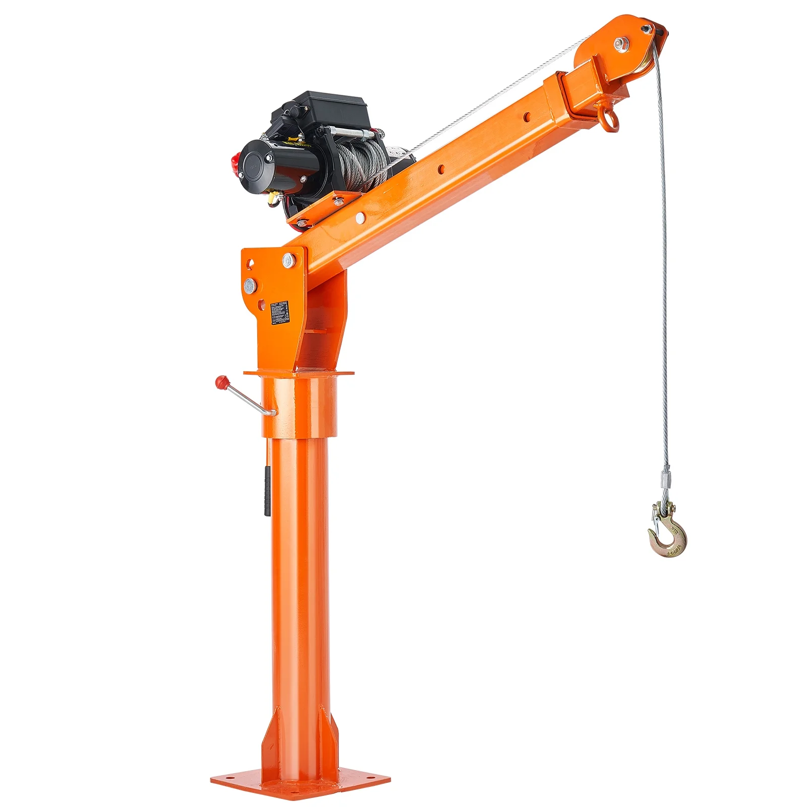 KFFKFF Power-Operated Truck Crane, 2200 lbs, Collapsible Truck-Bed Mounted Crane with 6000 lbs Electric Winch, Steel-Made Truck Jib Crane Hoist with 360 Rotation