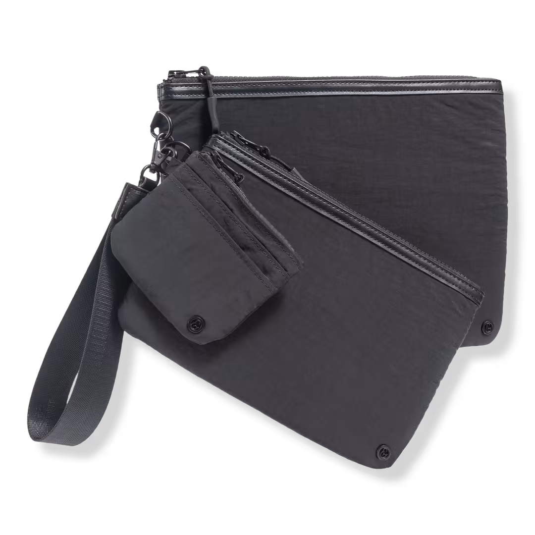 Joan & David  The Hold-All Sport Nylon 4 Piece Set Wristlet Pouches, Card Case, Keychain Lanyard