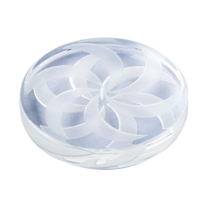 White Vortex Quartz Channel Cap 40mm