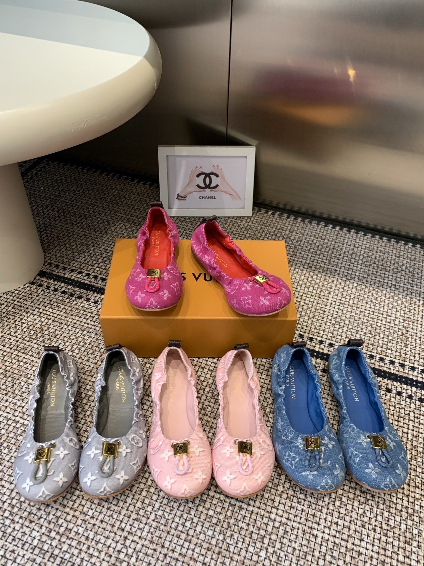 LV Mary Jane Denim Ballet Flats