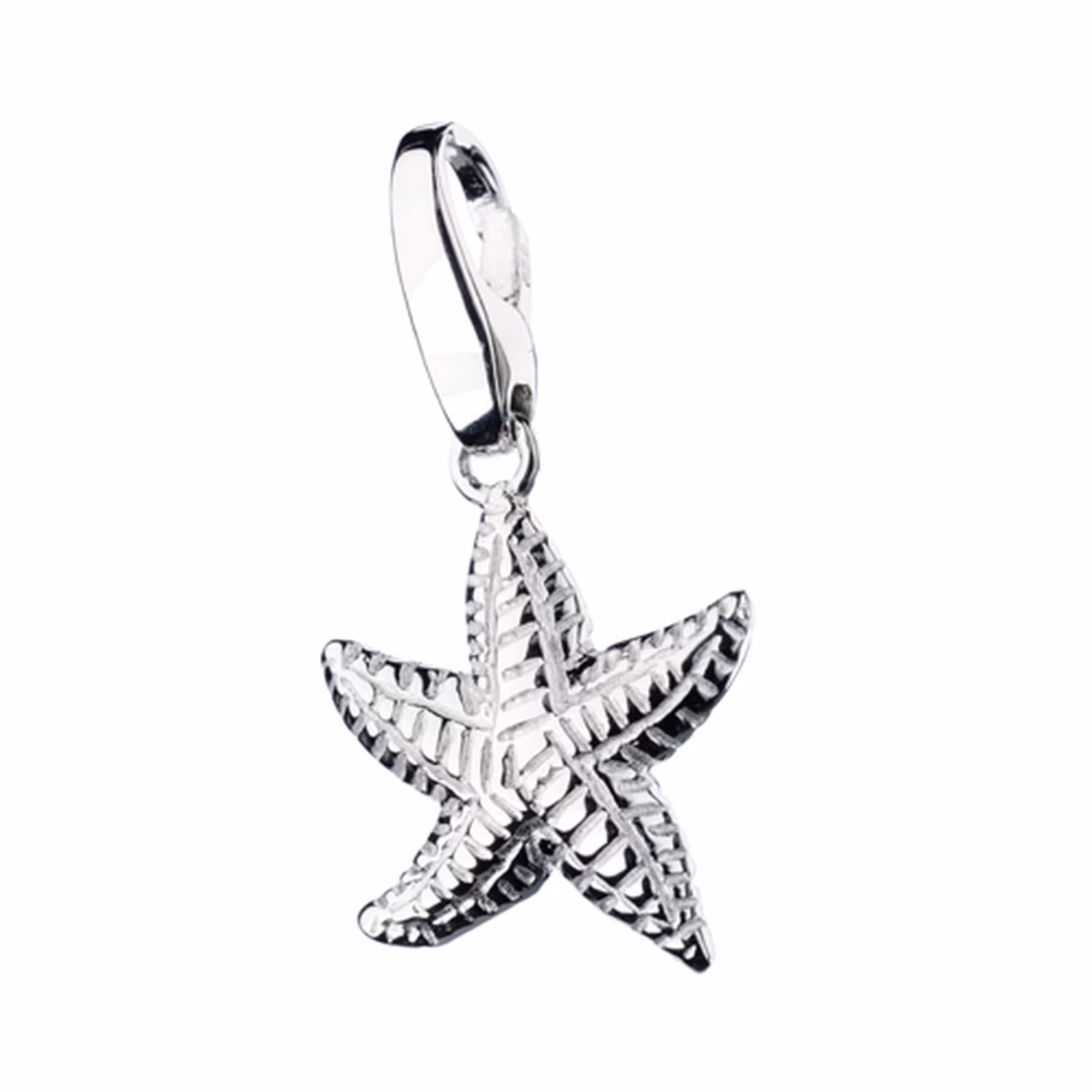 Charm Seestern strukturiert, Silber 925
