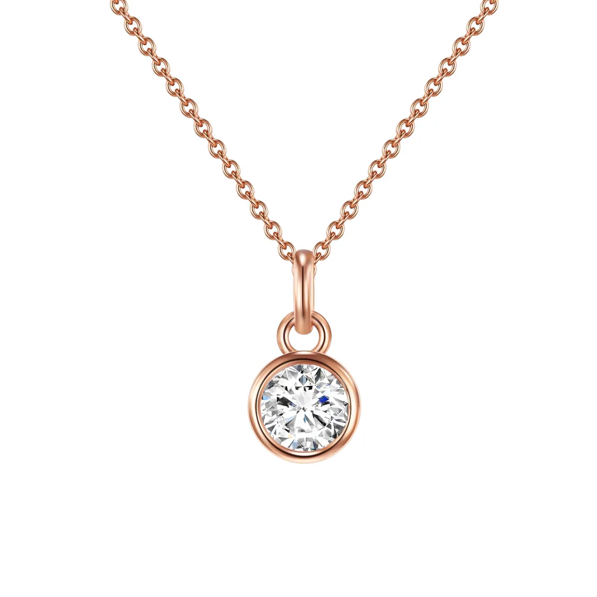 Halskette Sterling Silber Zirkonia in Roségold