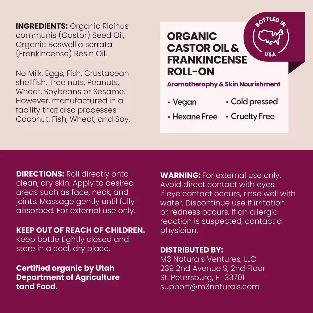 M3  Organic Frankincense + Castor Oil Roll-On