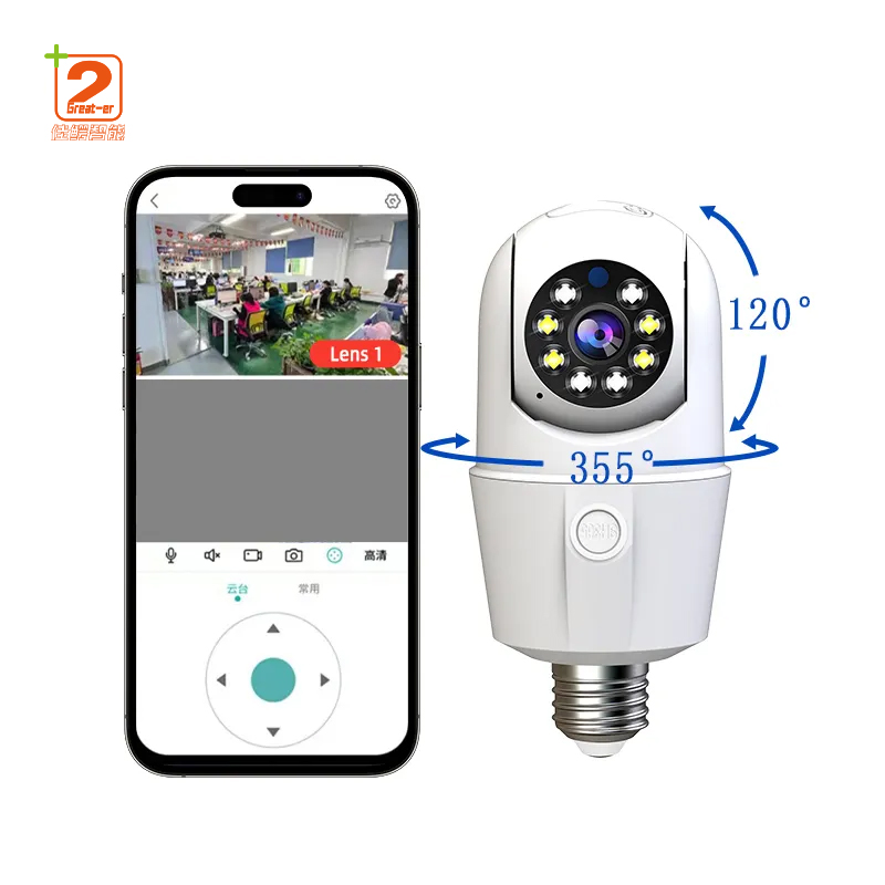 Home Single Bulb Monitor, Wireless WiFi Camera, Indoor Remote View Night Vision Securit Camera