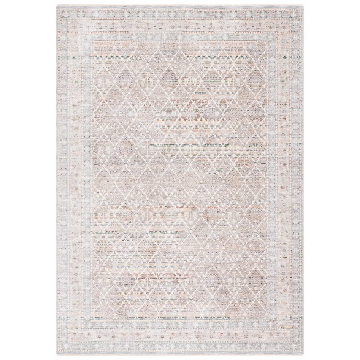 SAFAVIEH Princeton Ema Geometric Area Rug, Ivory/Blue, 8' x 10'