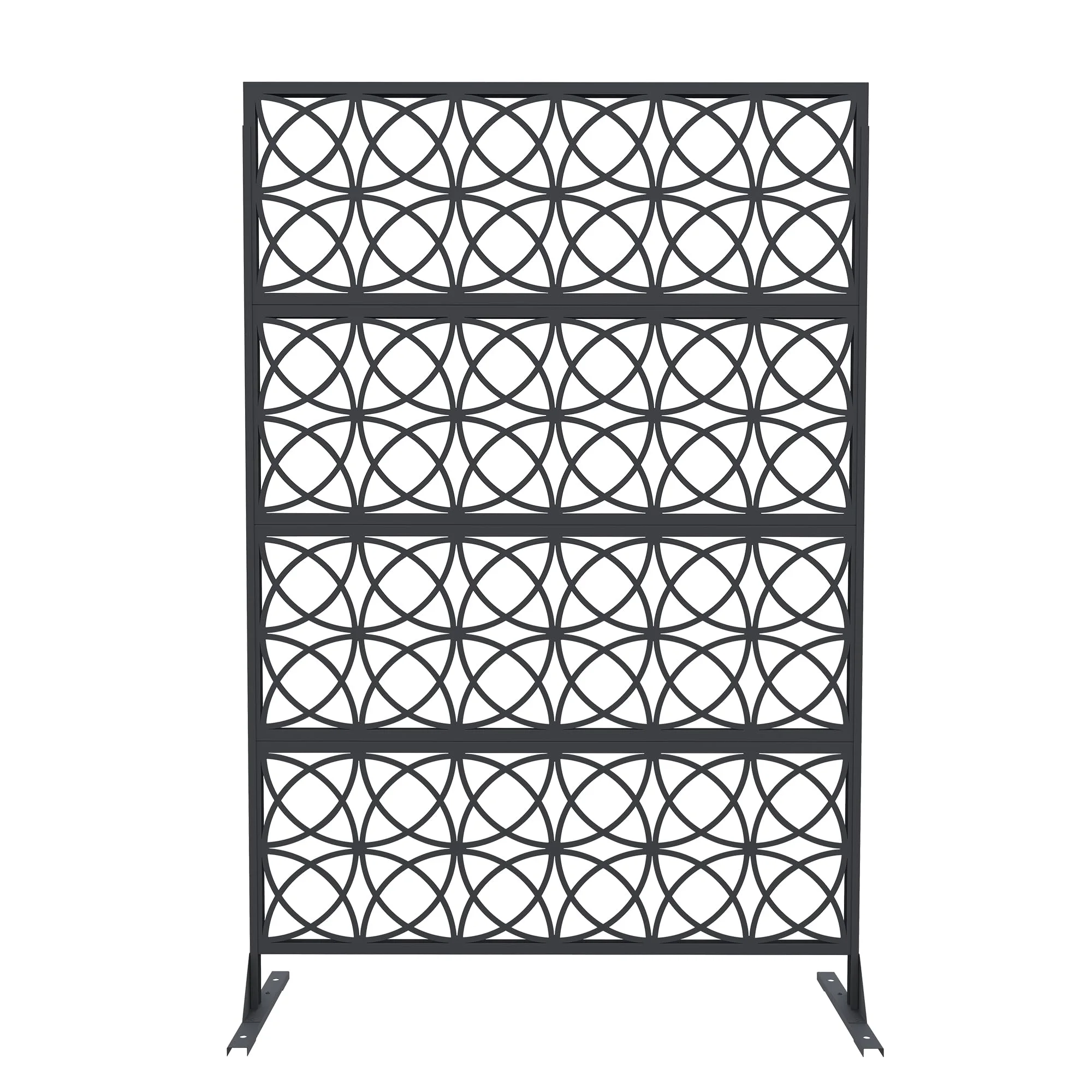 Accreate Decorative Wrought Privacy Screen C Easy Snap-Together Room Divider for Indoor/Outdoor Use, Breathable Wind-Resistant Partition with Anti-Tip Base (6x3.8ft)