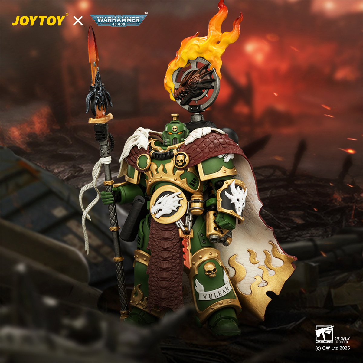 JOYTOY JT04438 Warhammer 40k 1:18 Salamanders Vulkan He'stan the Forgefather - JOYTOY WORLD