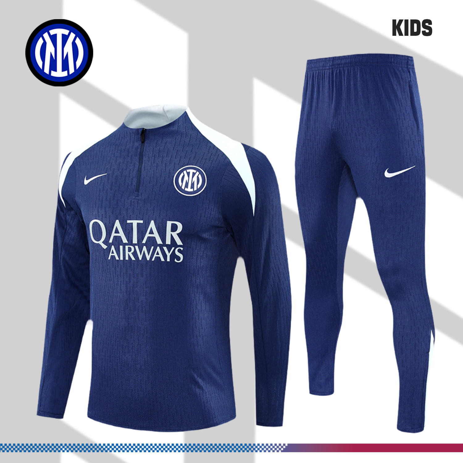 2025/2026 Inter Milan Blue Kids Full Zip Training Wear (Kids Kit)