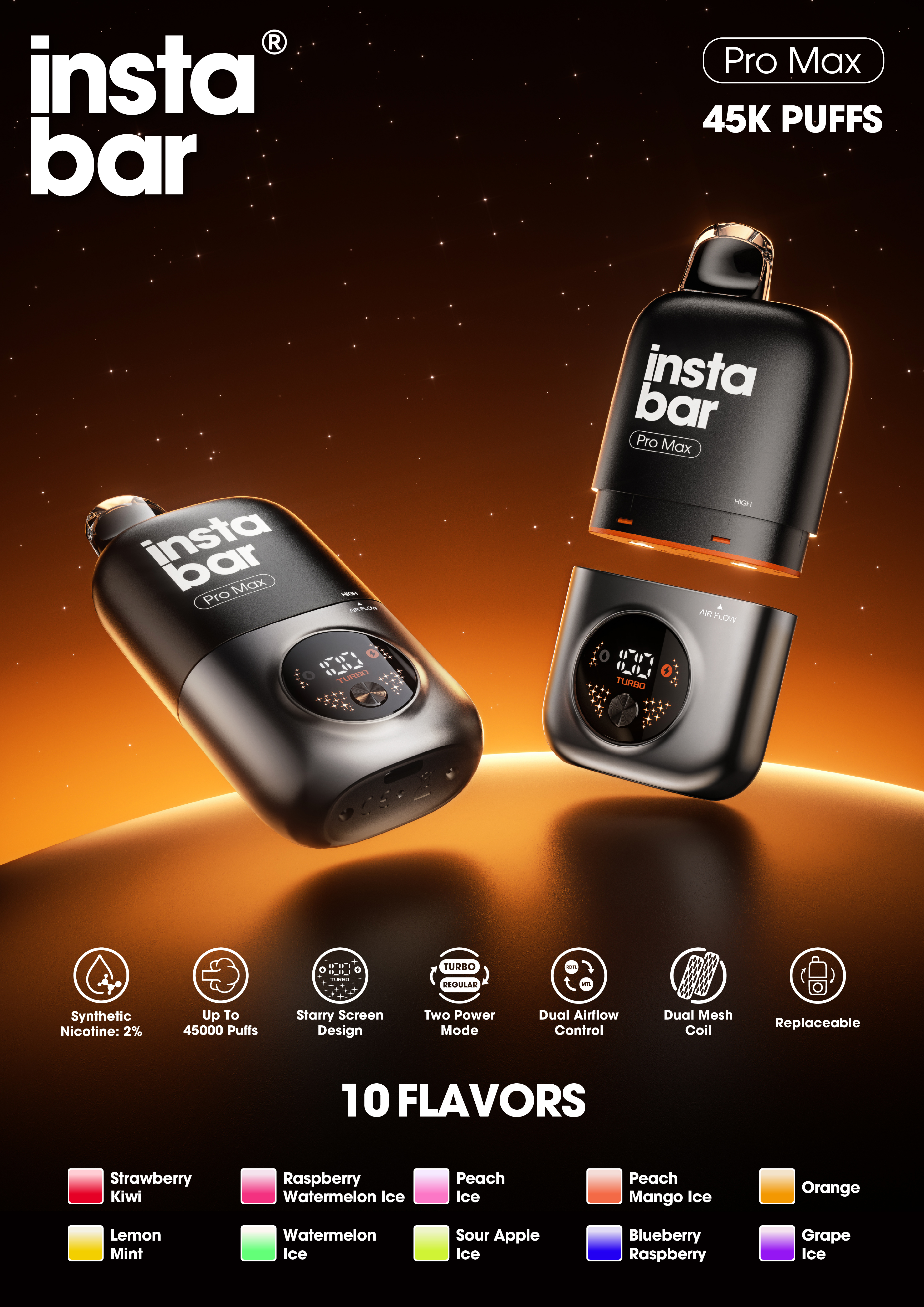 Instabar Pro Max 45K KIT(Urządzenie+Wymienny wkład)