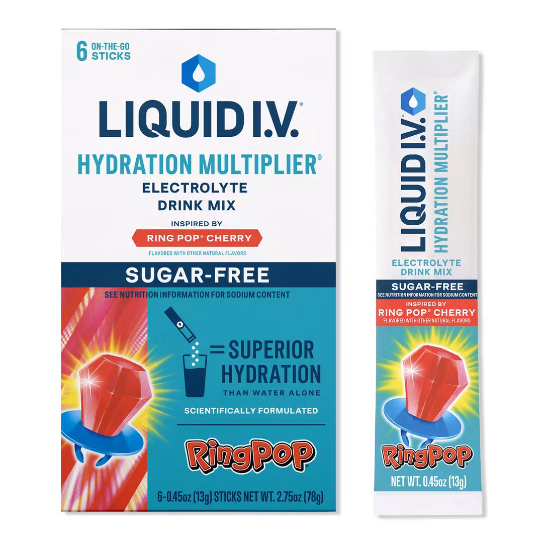 LIQUID I.V.  Hydration Multiplier Electrolyte Drink Mix Sugar-Free Ring Pop Cherry