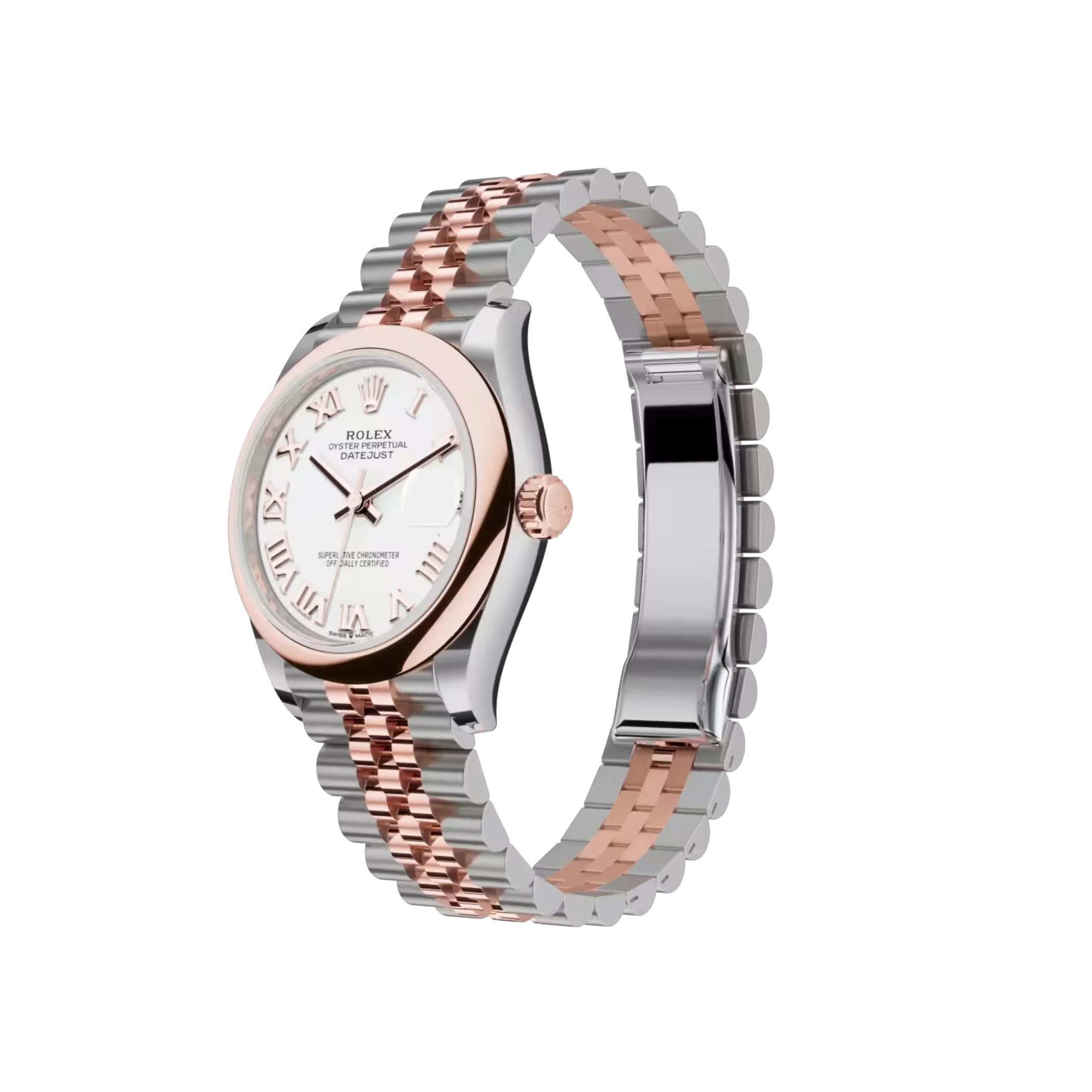 Rolex Datejust: Oystersteel and Everose gold, white dial, Jubilee bracelet, m278241-0002