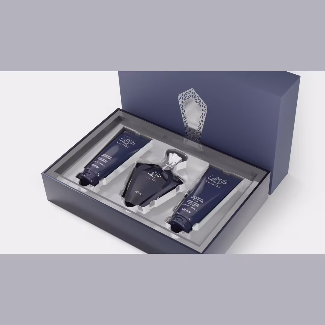 Afnan  Turathi Blue Men Gift Set for Men Extrait De Parfum
