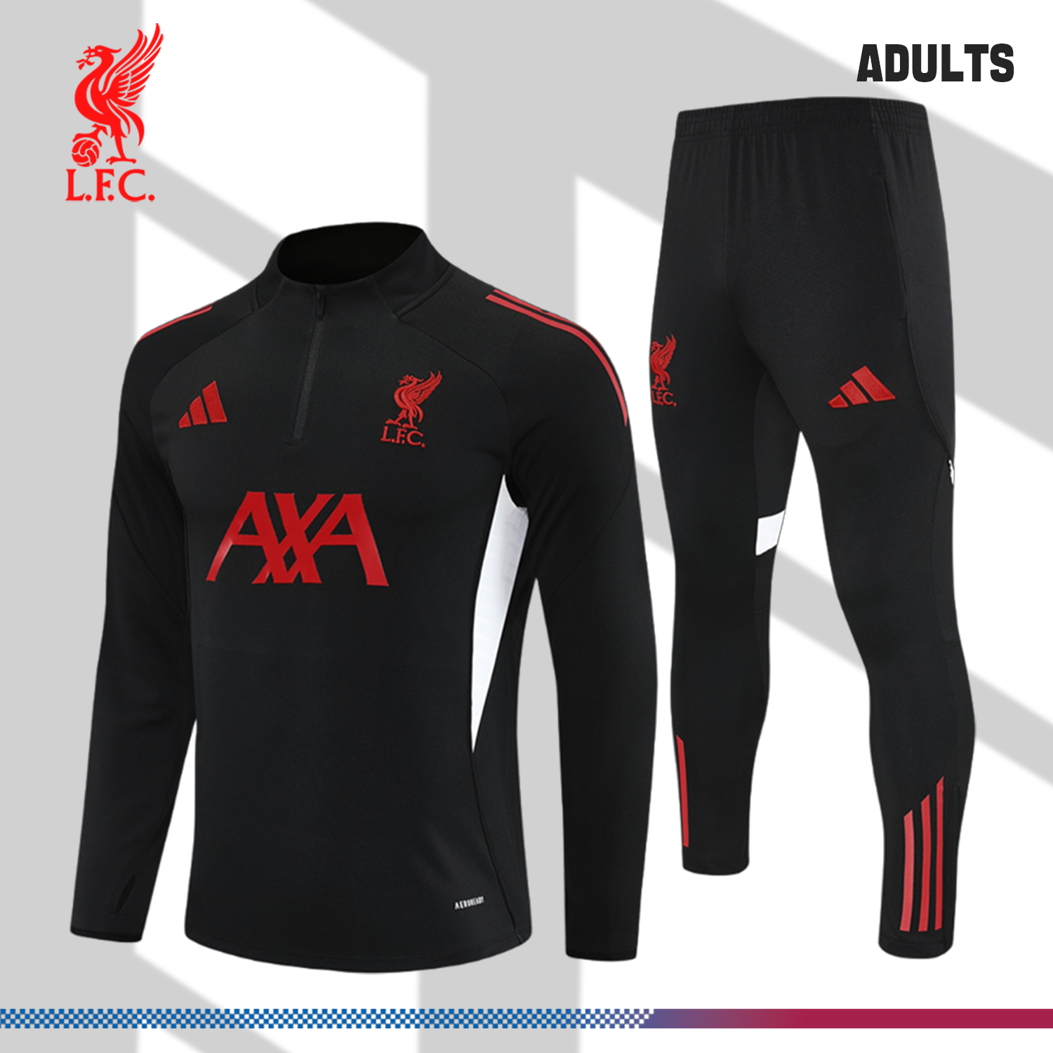 2025/2026 Liverpool Black Adult Half Zip Training Suit (Adult Kit)