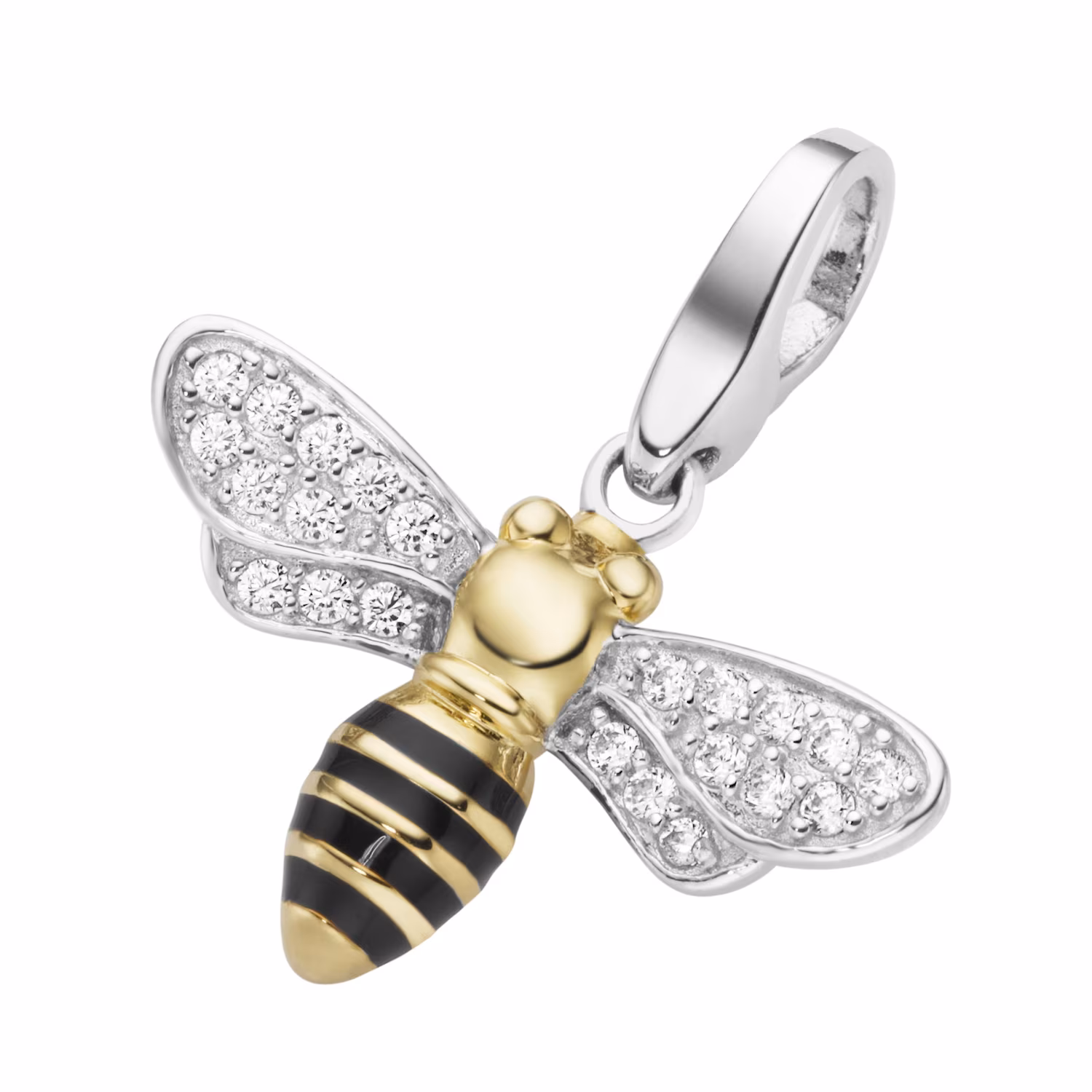 Charm Biene mit Zirkonia, Silber 925