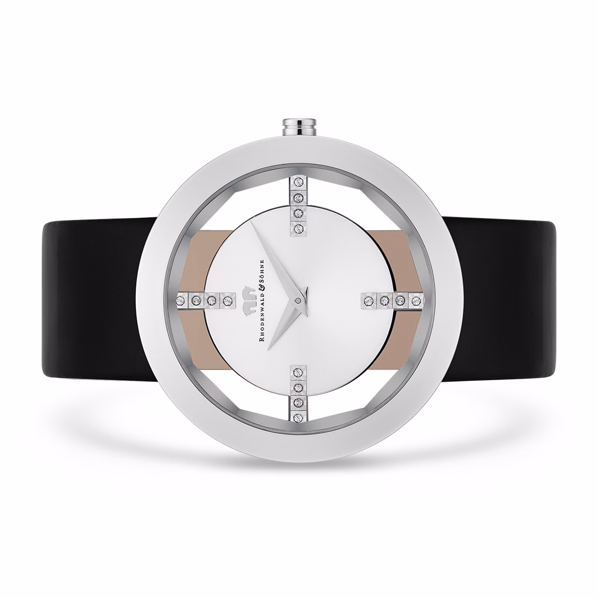 Armband-Uhr Lucrezia aus Echtleder in silber