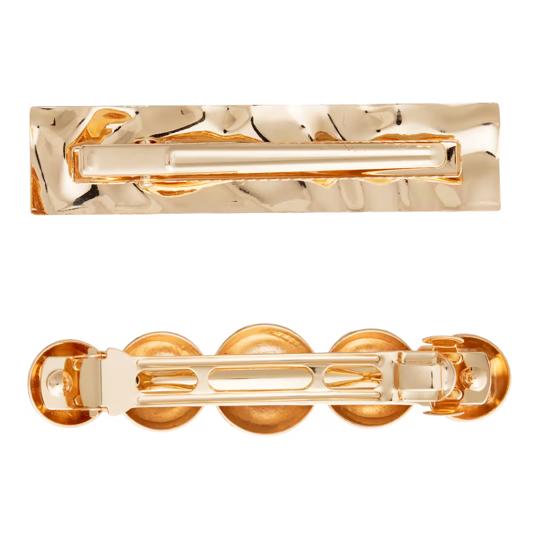 Product-obsessed  Metal Abstract Barrettes 2 Piece Set