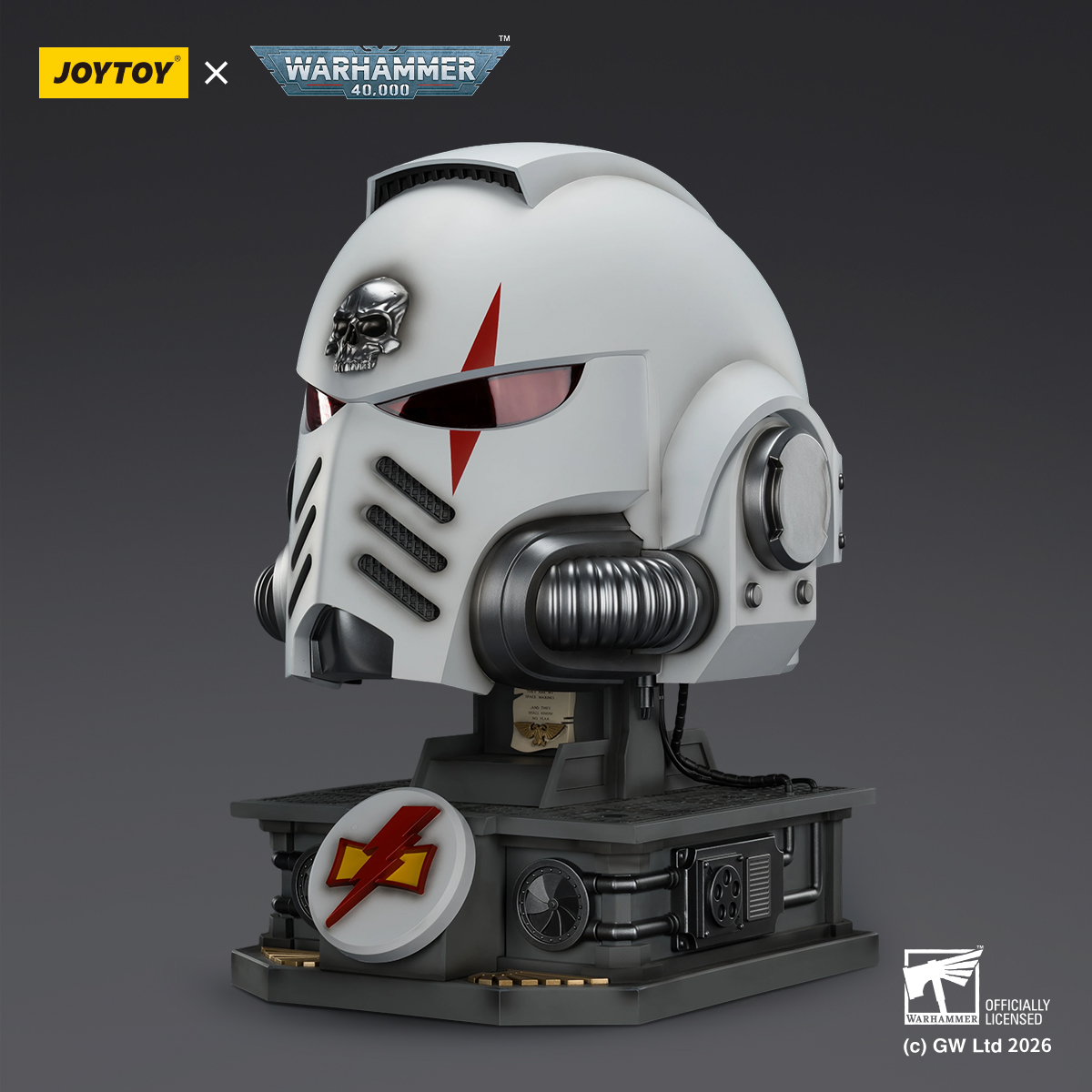 JOYTOY Warhammer 40k 1:1 White Scars MkX Helmet & Display Stand - JOYTOY WORLD