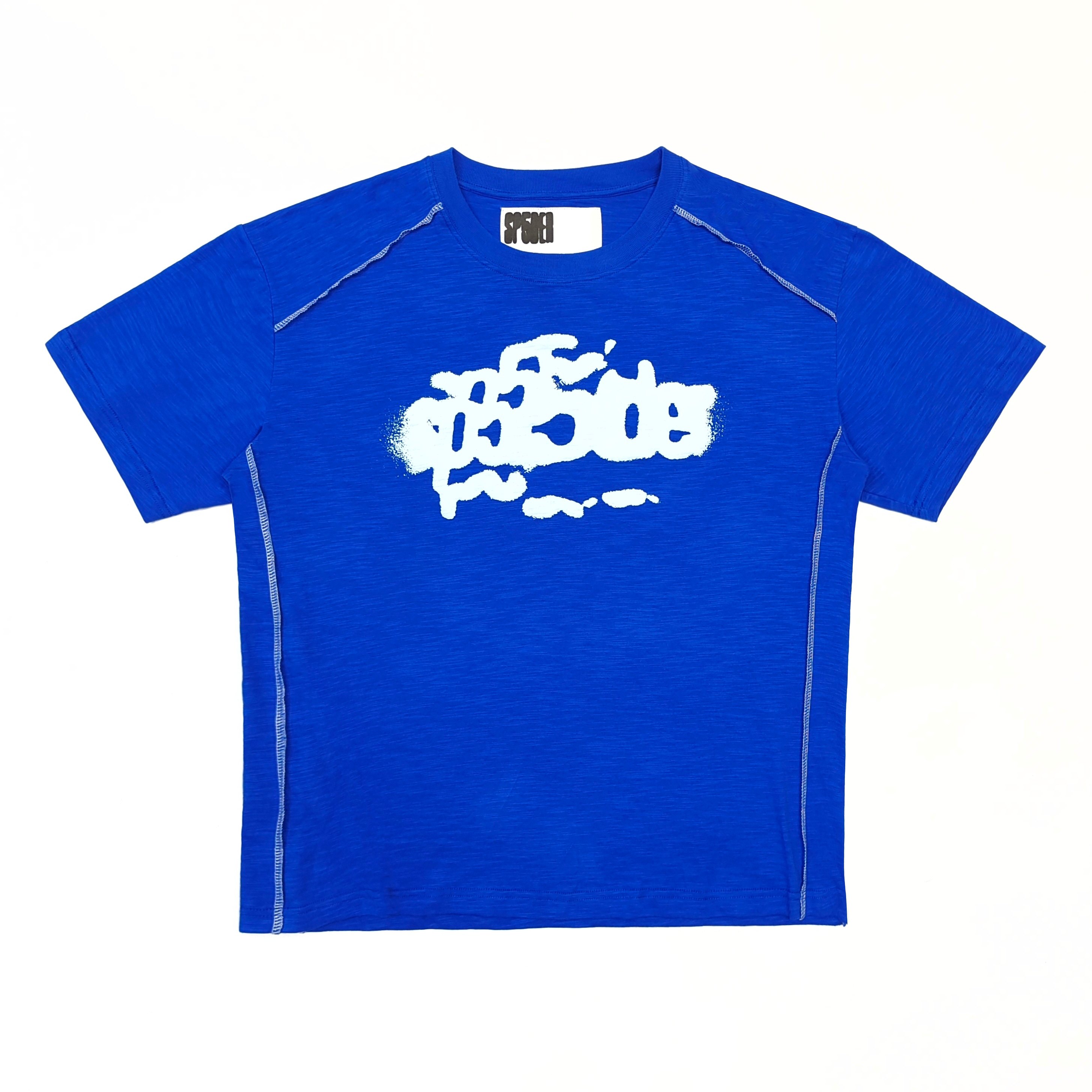 1:1 Sp5der White Solid Blue Short Sleeve T-Shirt