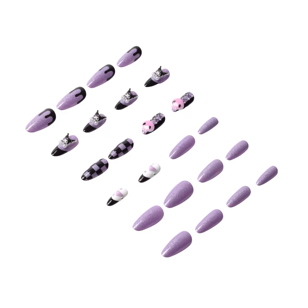 3H Nails  Kuromi 3D - Medium Almond Press-On Nails