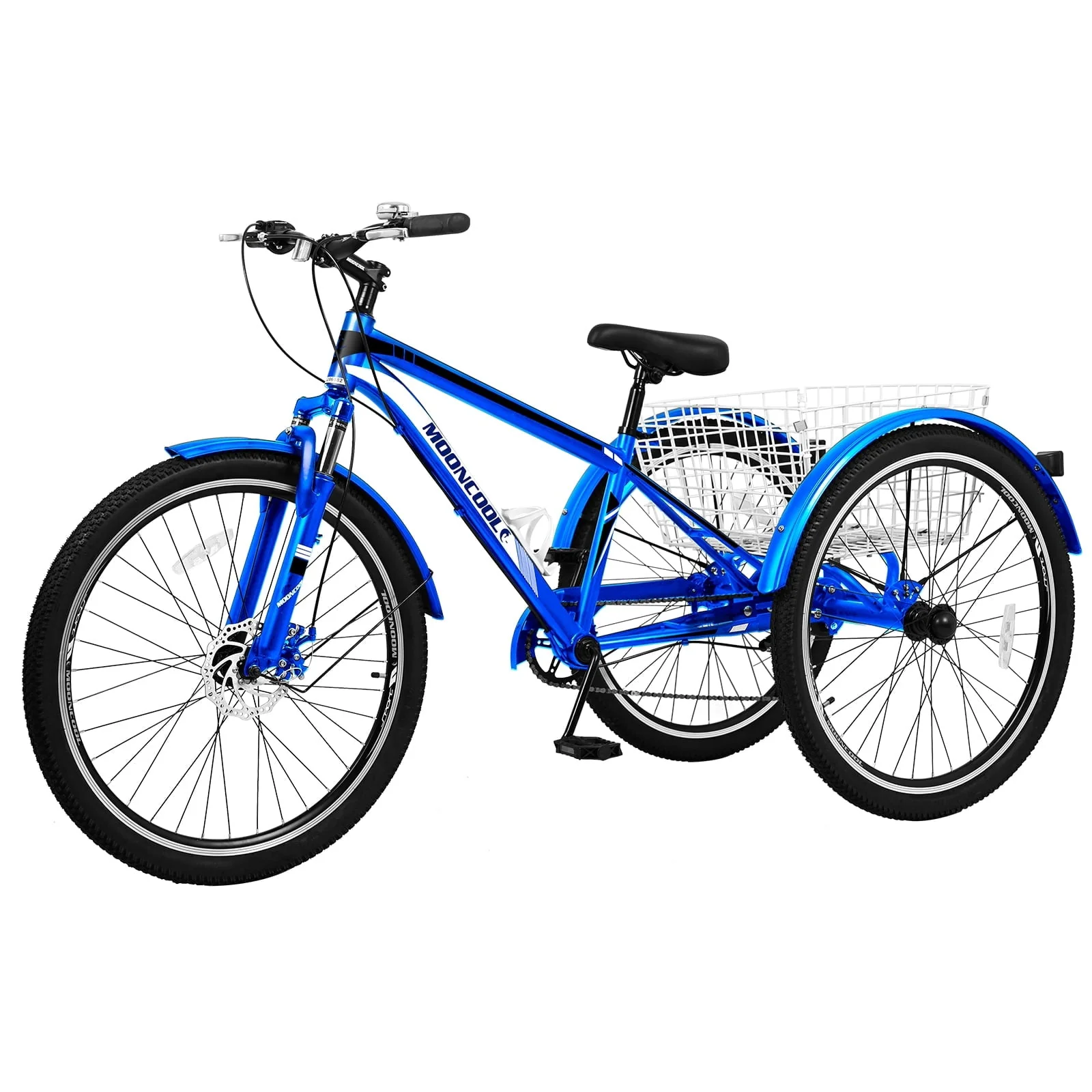 MOPHOTO 7 Speed 27.5" Adult Mountain Tricycle, Exercise Men's Women's Bicycle, 3 Wheel Cruiser Bike