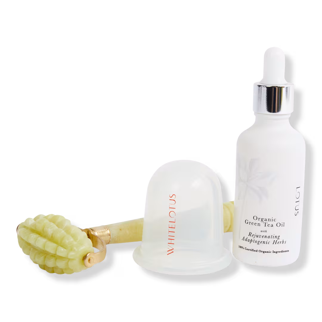 White Lotus Beauty  Jade Roller & Body Sculpting Cupping Kit