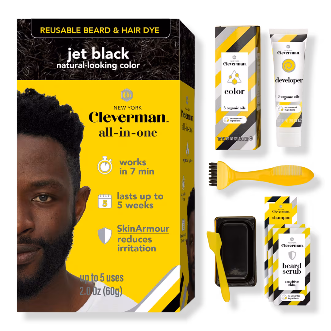 Cleverman  Coarse & Coily Hair Reusable Beard & Hair Dye Kit