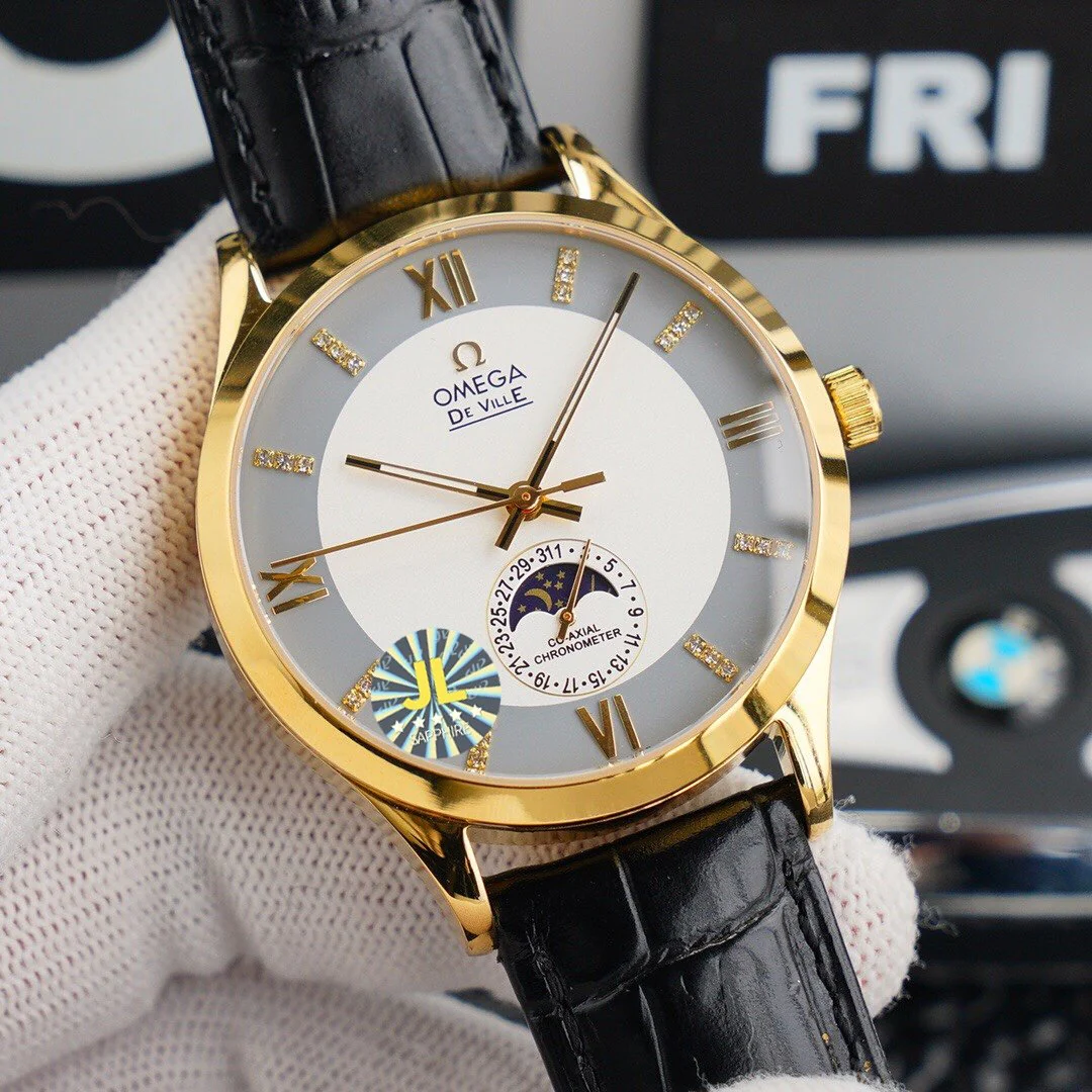 Omega Watch DEVILLE CHRONOMETER 40MM MOONPHASE WHITE GREY DIAL