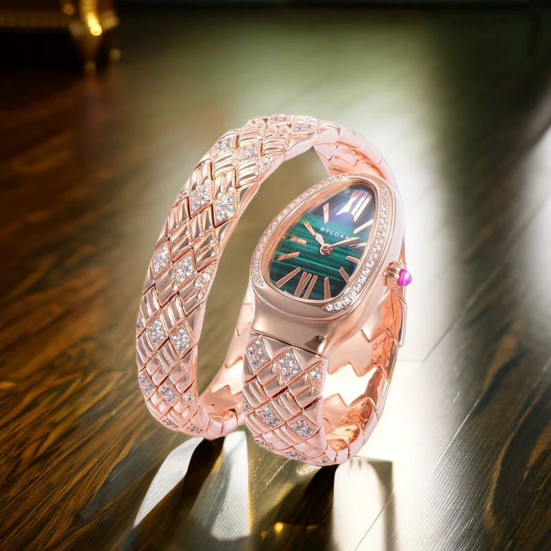BVL WatchSERPENTI SPIGA 35 PINK GOLD GREEN DIAL