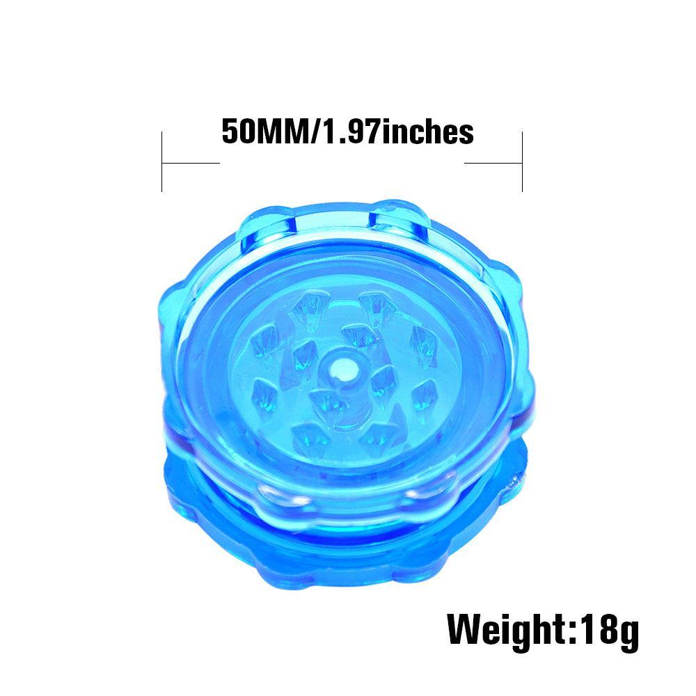 Transparent Plastic Novelty Herb Grinder 2 Layer 50MM (3 Color)