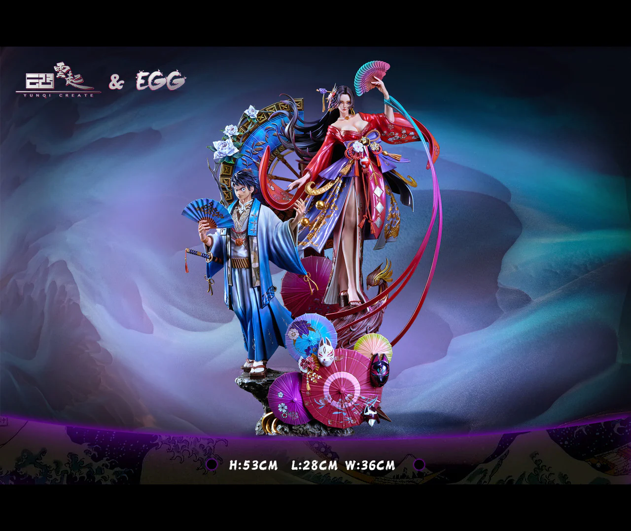 One Piece - Luffy & Boa | 1:6 Resin Statue | by YunQi & EGG Studio