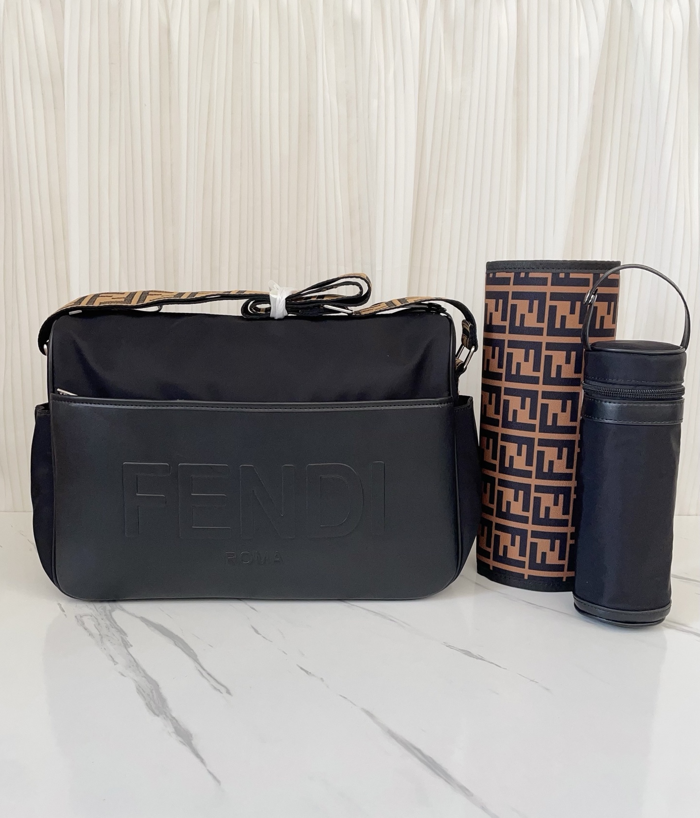 Fendi Black Nylon Diaper Bag