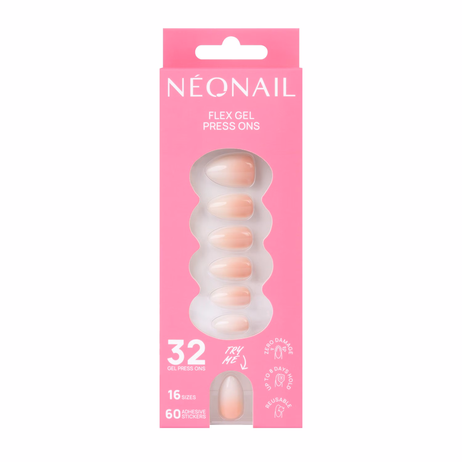 Flex Gel Press Ons 32 Stk - Baby Boomer Rose Medium Almond