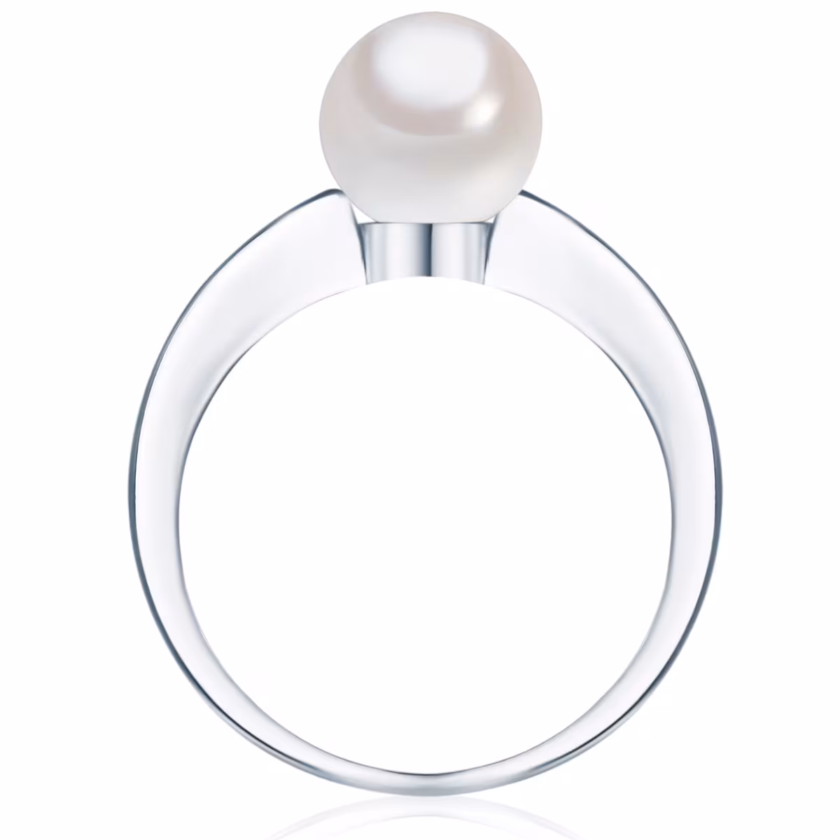 Ring Sterling Silber Zirkonia Muschelkernperle in Silber