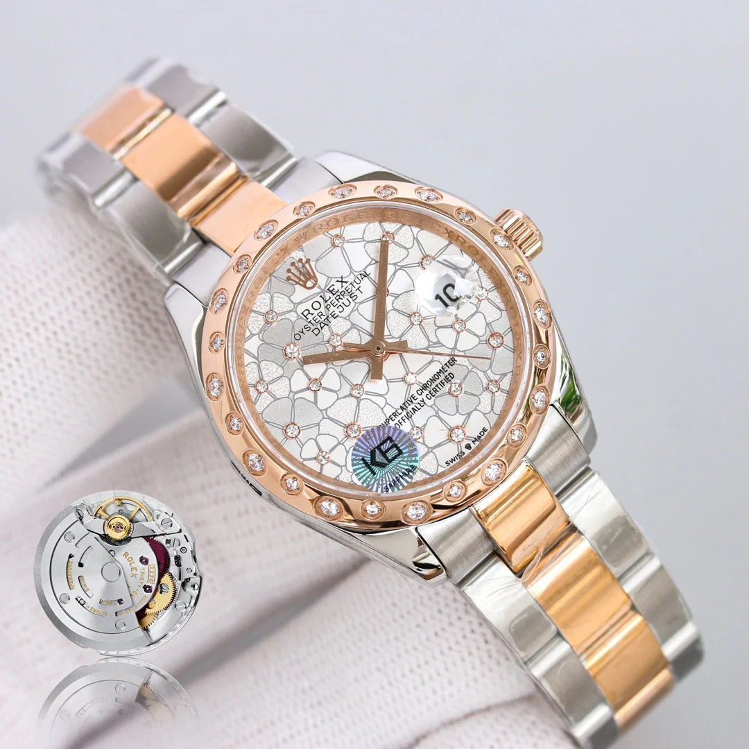 Rolex Watch DATEJUST 31 TWO-TONE PINK GOLD STEEL GREY DIAL Watch