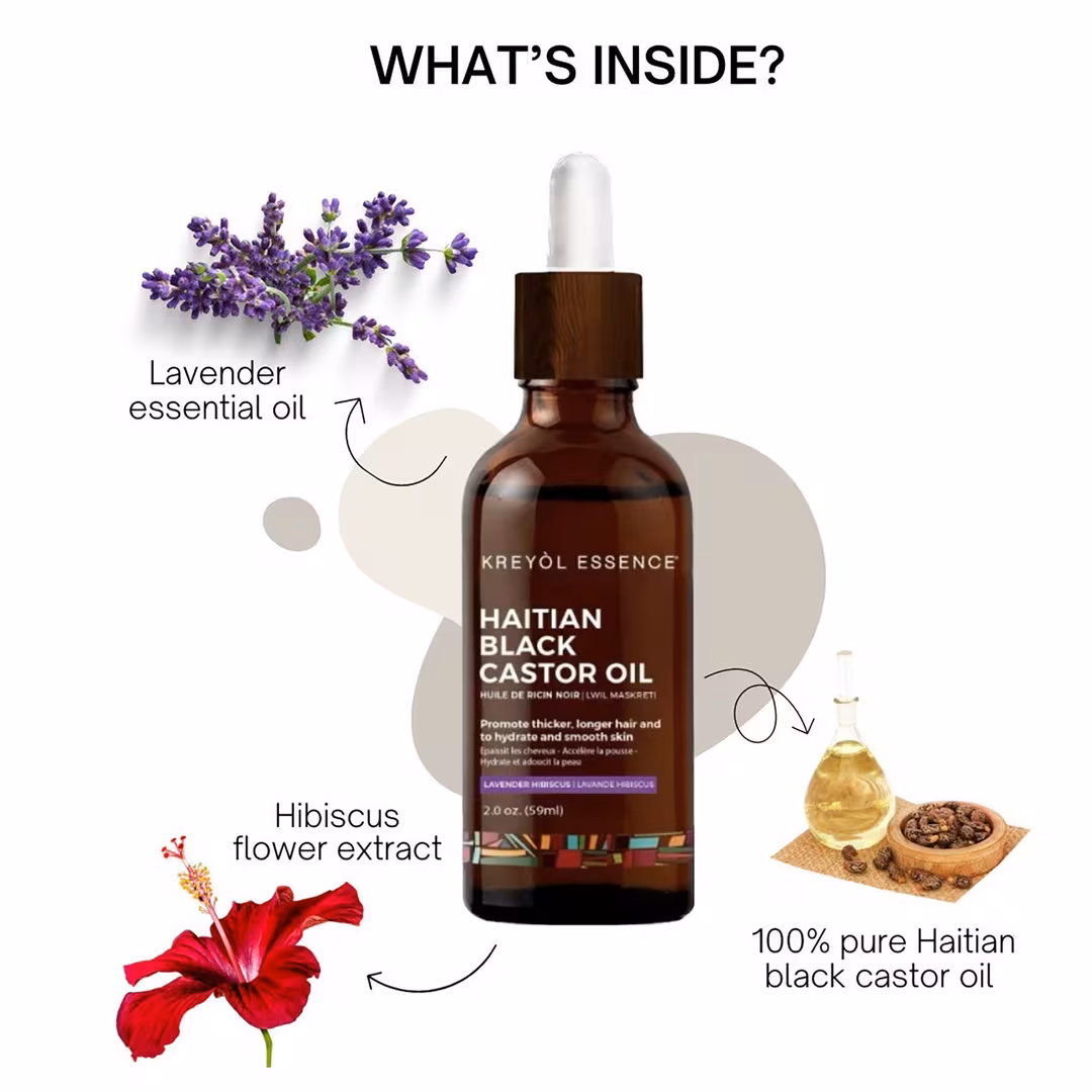 Kreyòl Essence  Haitian Black Castor Oil - Lavender Hibiscus