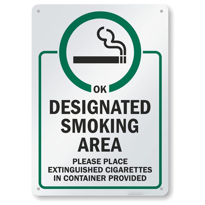 Direct supply from cross-border manufacturers of designated smoking area signs, aluminum signs