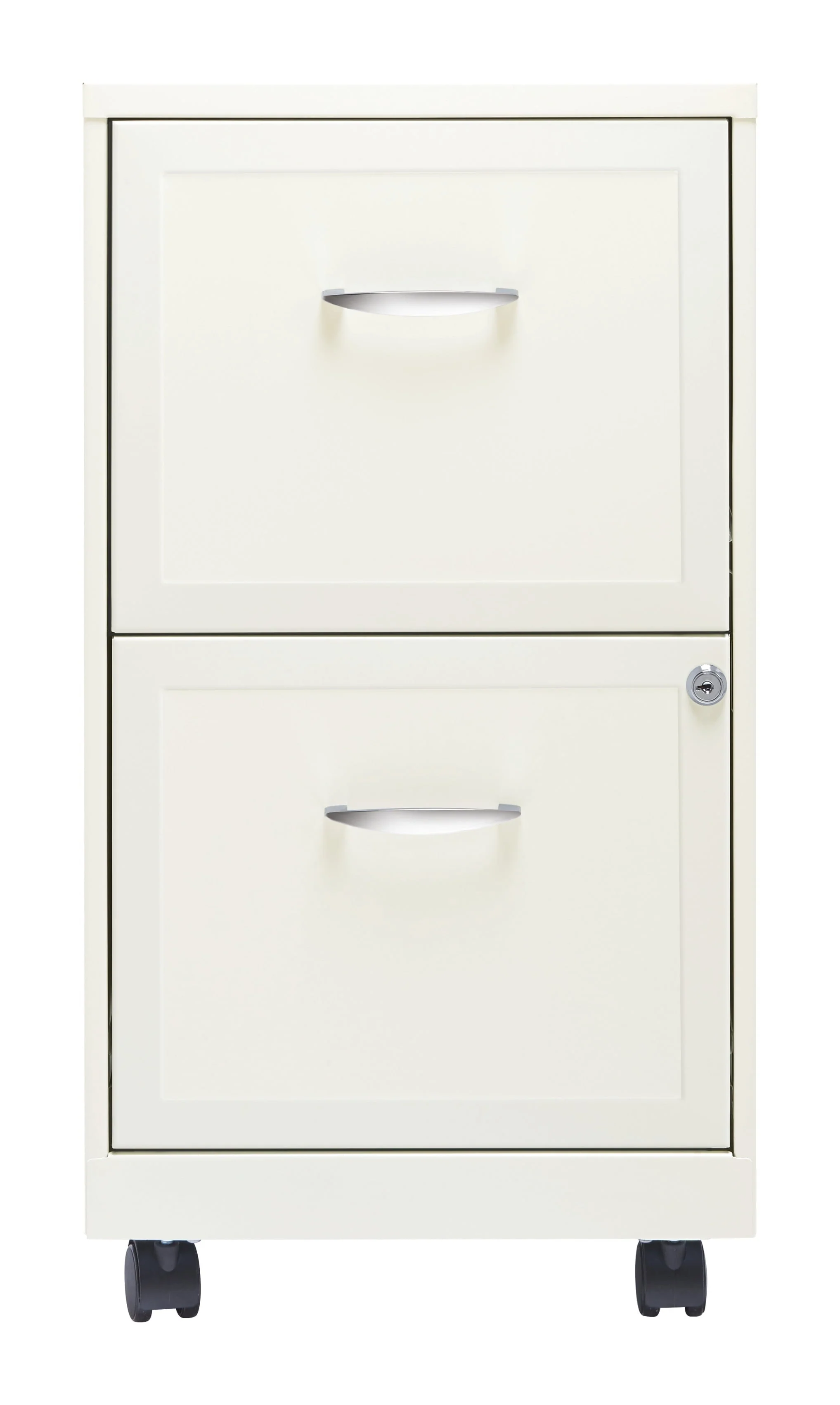 Space Solutions 18" Deep 2 Drawer Mobile Letter Width Vertical File Cabinet, White