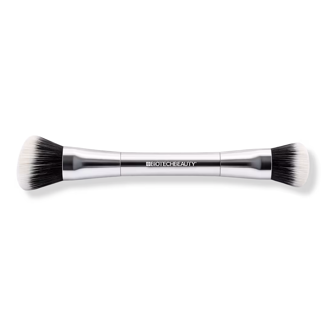 BiotechBeauty  BiomeBlend™ Dual-Ended Sculpt + Blend Cheek Brush with Antimicrobial Fibers