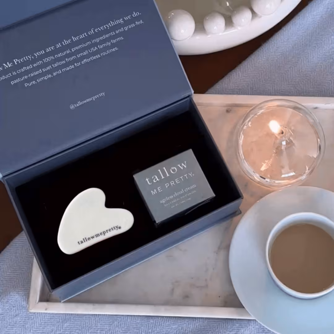 Tallow Me Pretty  Ageless Ritual Anti-Aging Skincare Gift Set with Gua Sha