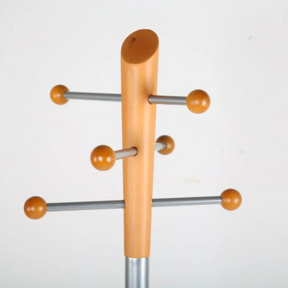72" x 14" Metal Tube & Marble Base Coat Hanger, Silver