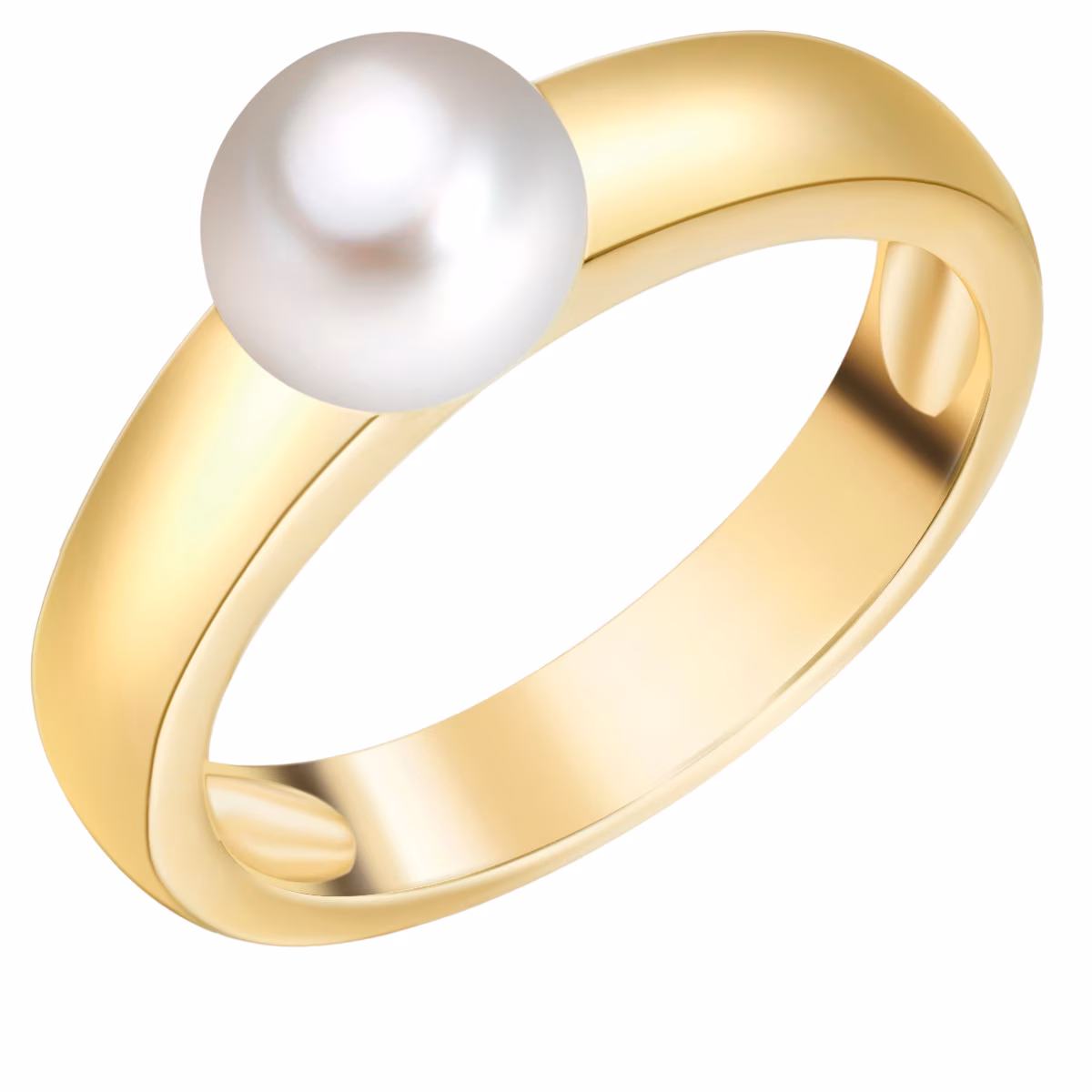 Perlen-Ring aus Sterling Silber in gelbgold mit Süßwasser-Zuchtperle