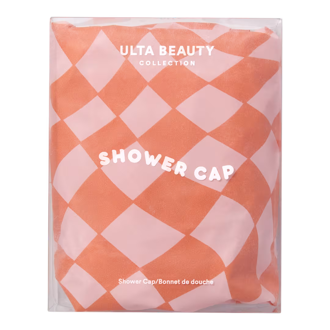 ULTA Beauty Collection  Shower Cap Peachy Checkerboard