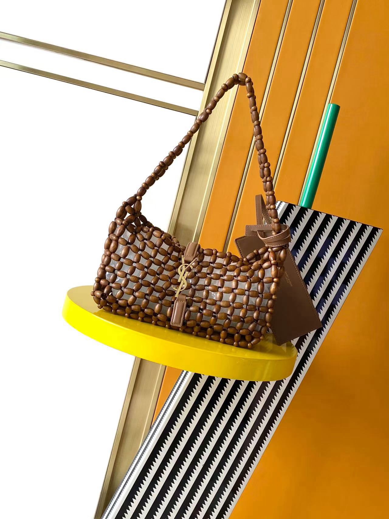 YSL Le 5 À 7 Shoulder Bag in Wood Beads