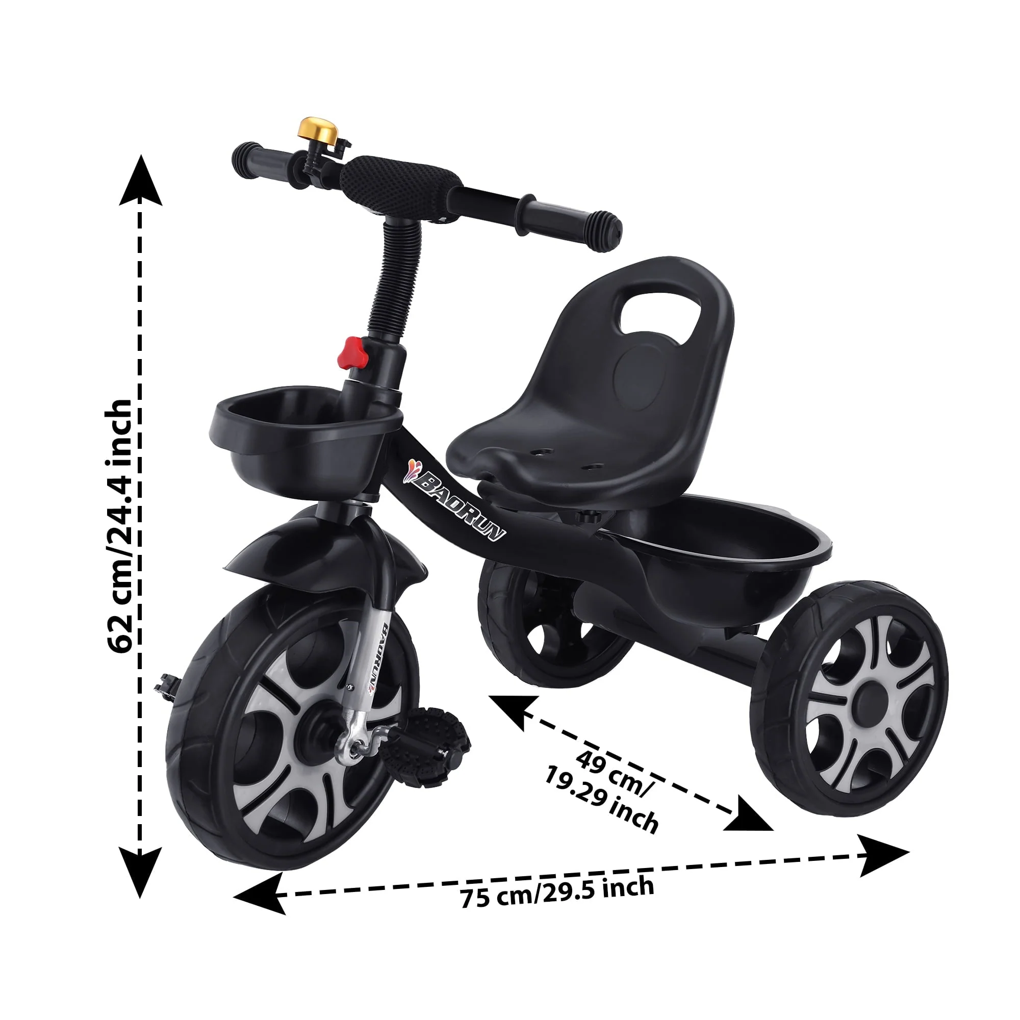 Kids Tricycles for 3-5 Years Old Boys and Girls with Storage Basket and Bell, Kids Balance Bike Riding Toys
